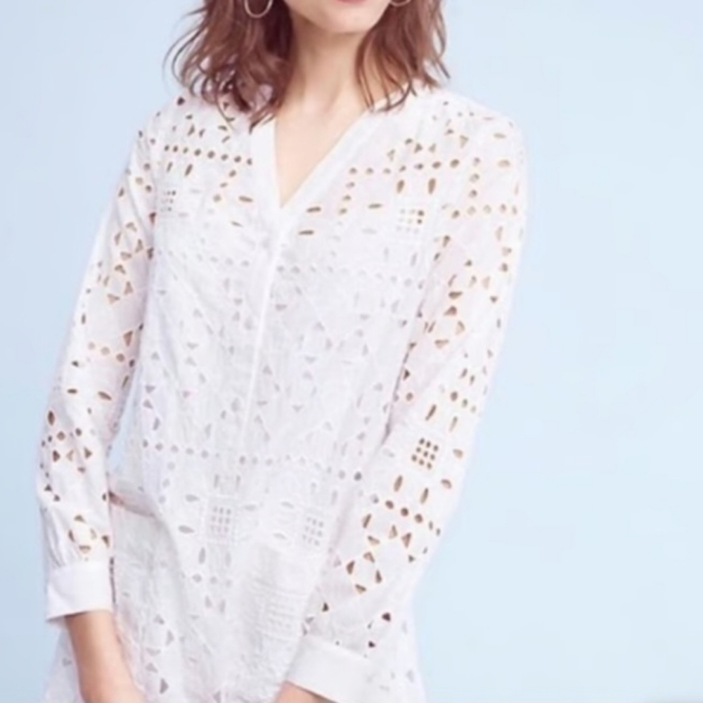 Maeve White Eyelet Mini Dress